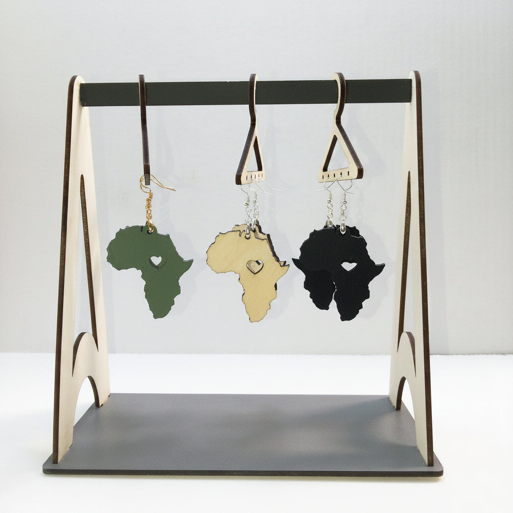 Heart of Africa Earrings | Handcrafted Birch Wood